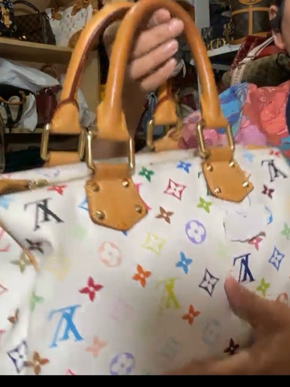 Louis Vuitton White Multicolor Monogram Canvas Speedy - Picture 6 of 17